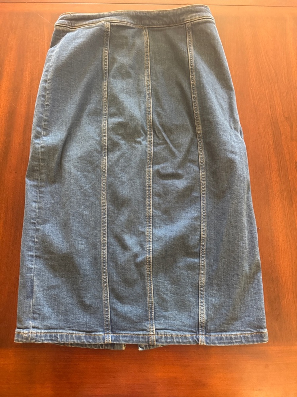 Anthropologie Pilcro and the Letterpress Denim Button-Front Midi Pencil Skirt - Picture 10 of 11